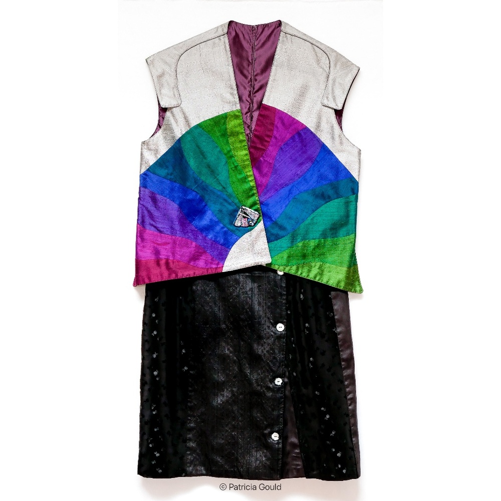 New - Rainbow Fantasia - Vest, skirt, purse - Size M - One of a kind